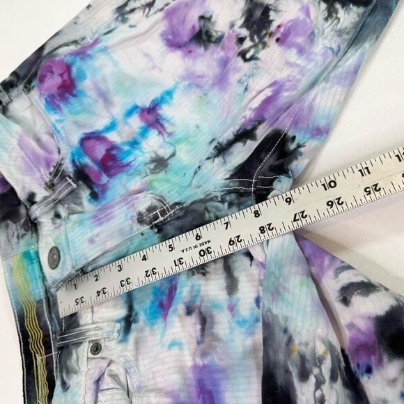 Converse One Star Jeans Womens 10 White Tie Dye Mid-Rise Wide-Leg Retro 90s Y2k - Picture 3 of 9